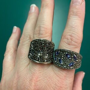 Silver marcasite ring set